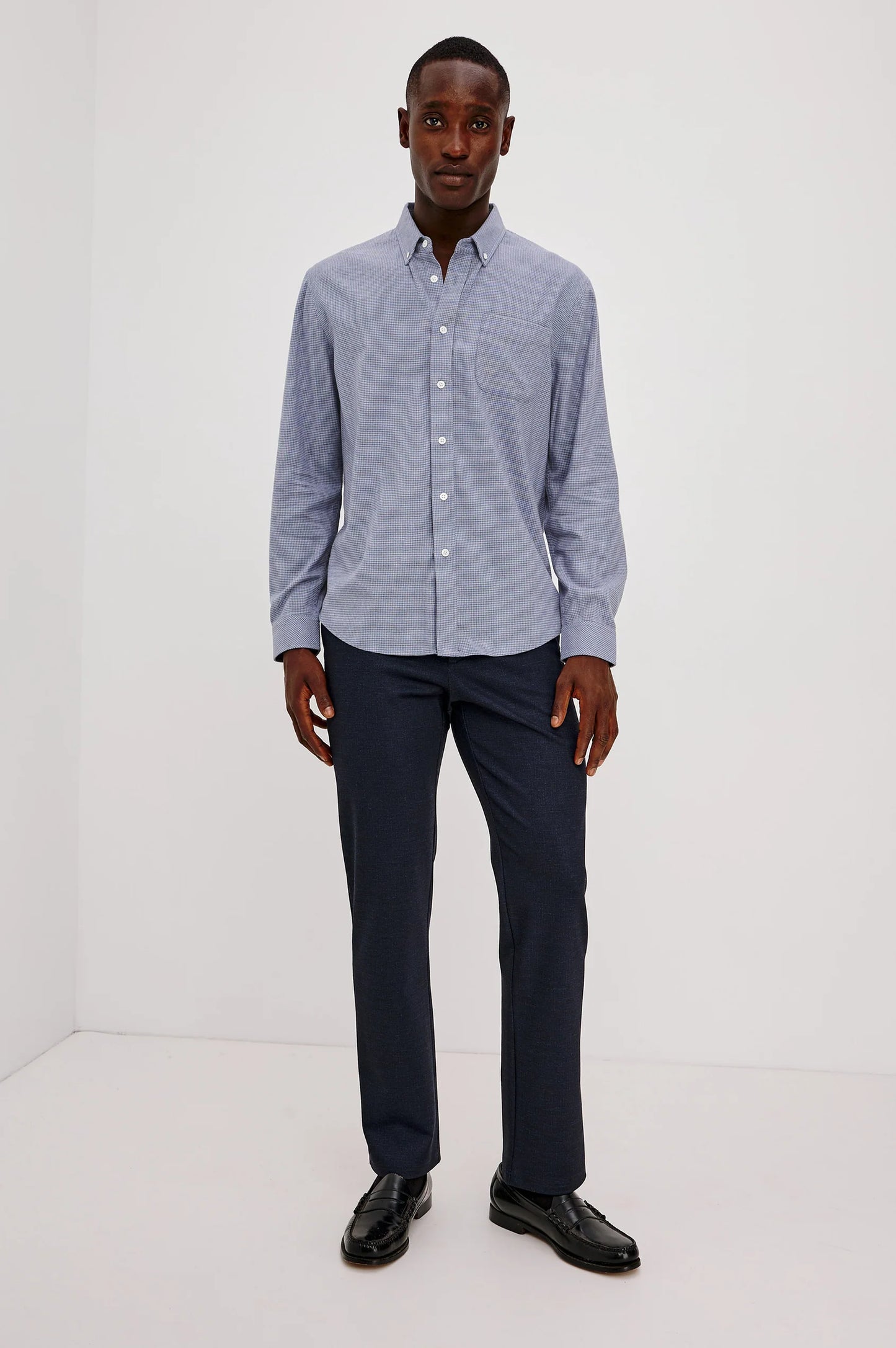 Vance Shirt | Blue Heather Grid