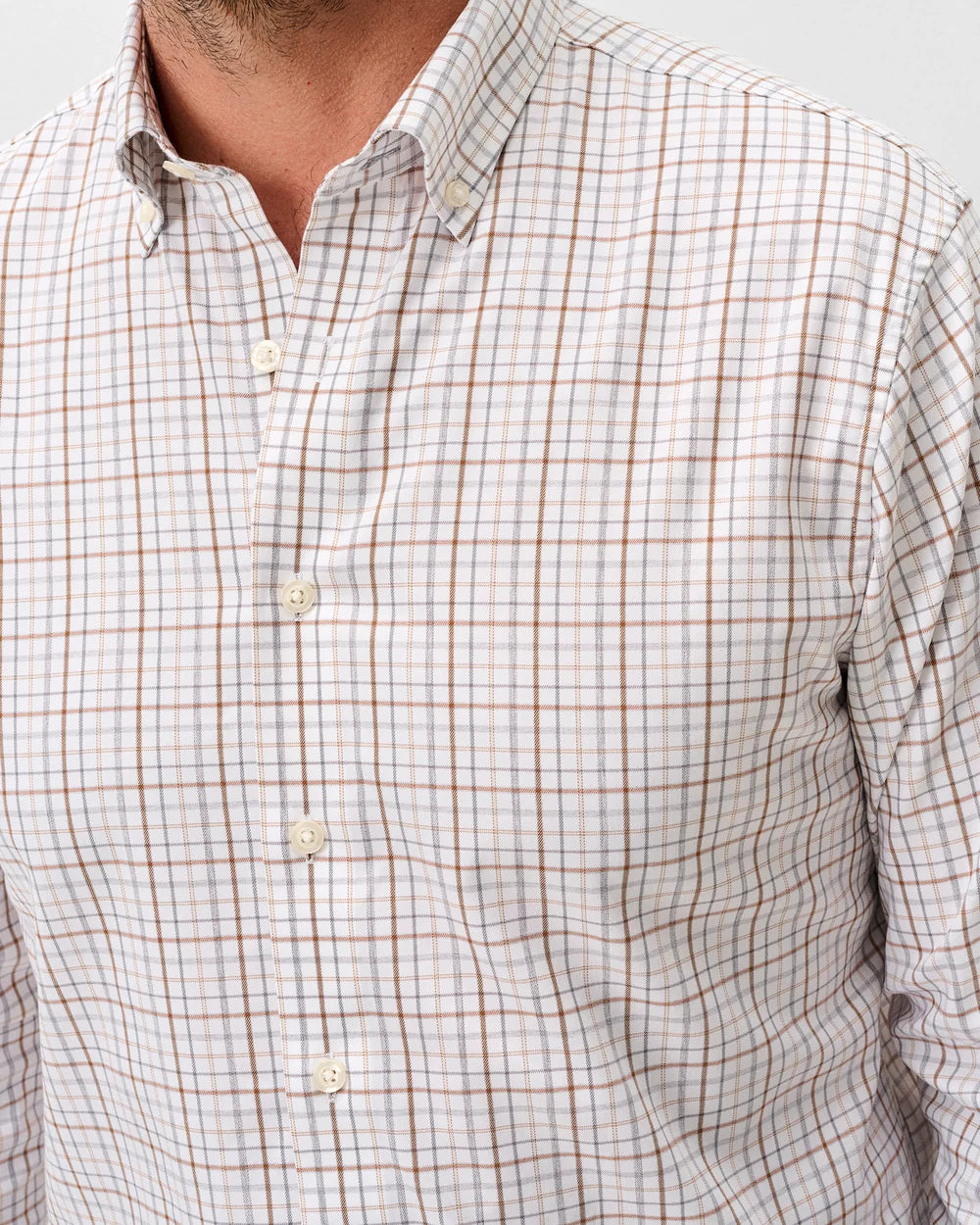 Sandlewood Pane Performance Shirt | White