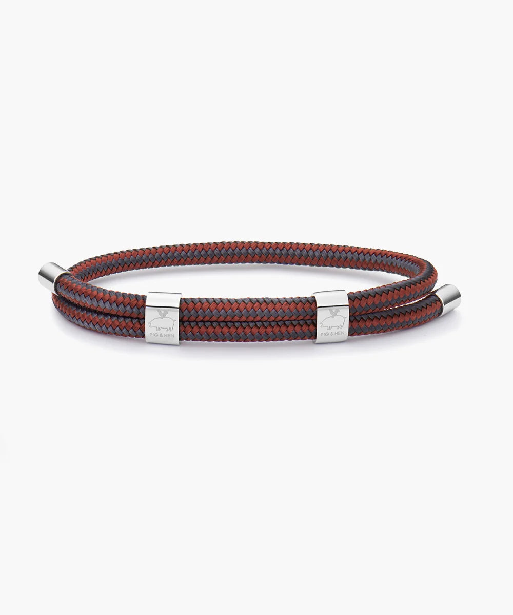 Little Lewis DBL | Velvet Red & Slate Grey Silver