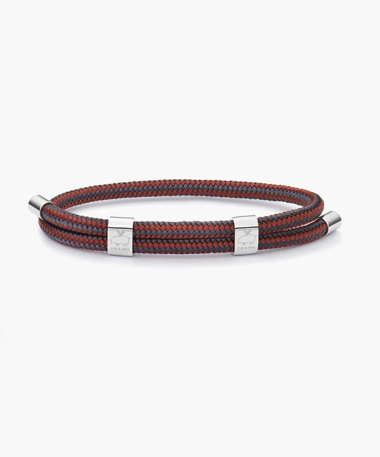 Little Lewis DBL | Velvet Red & Slate Grey Silver