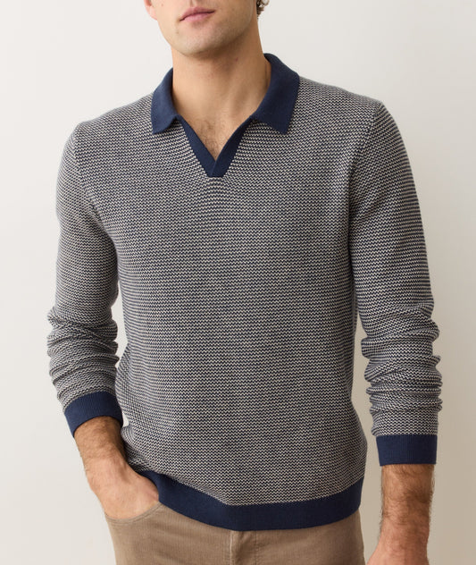 Liam Sweater Polo | Navy/Driftwood