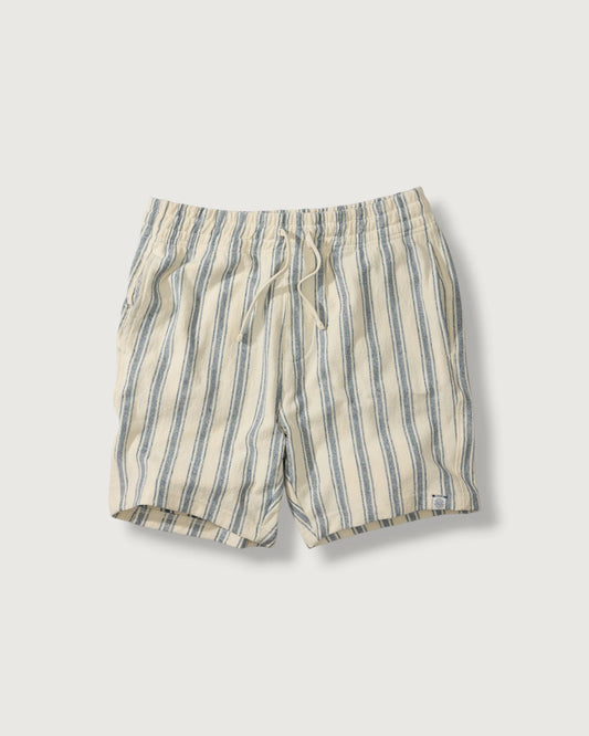 Baja Loopback Short 7” | Teal Cream Stripe