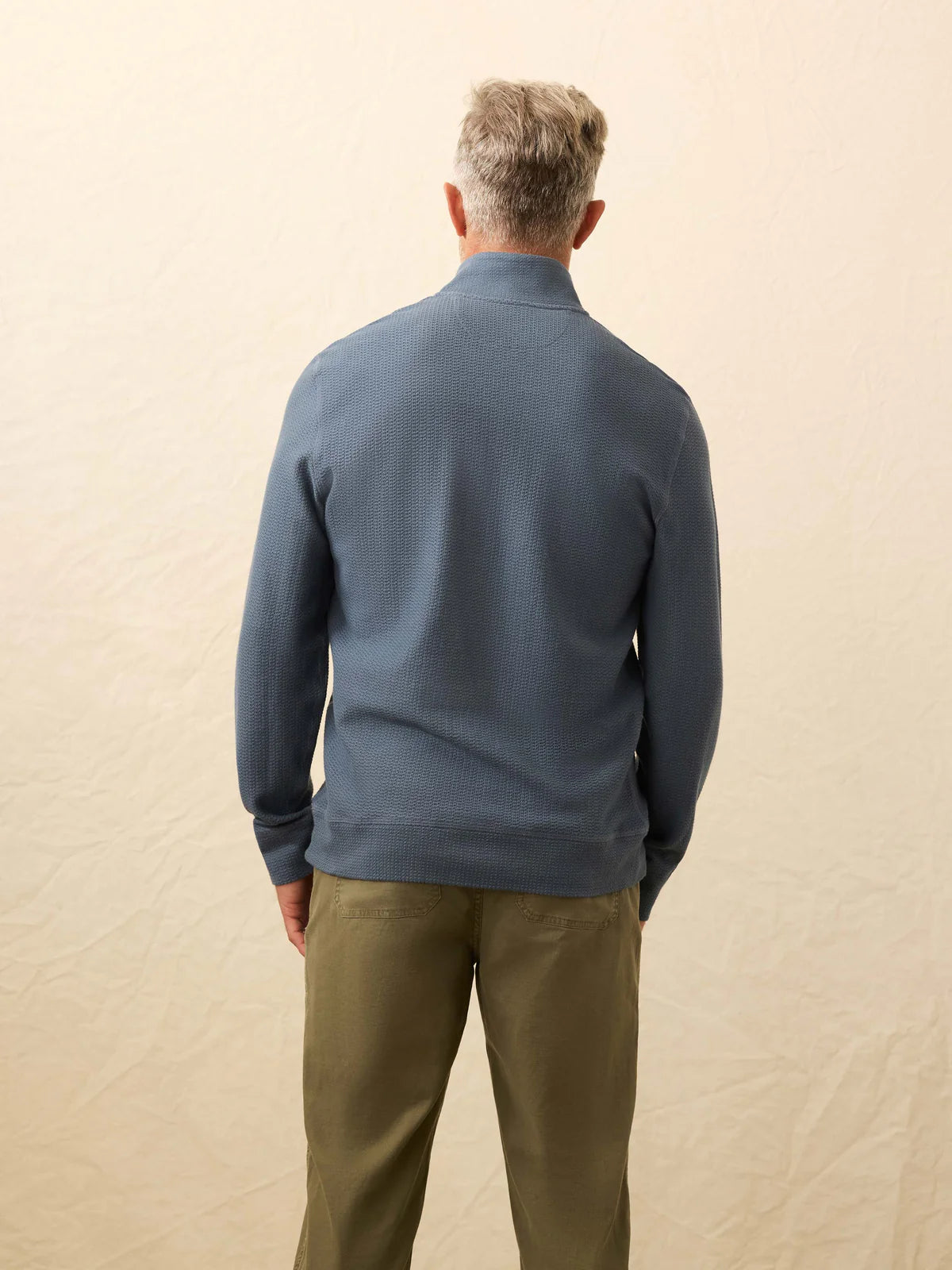 Textured Knit 1/4 Zip | Breaker Blue