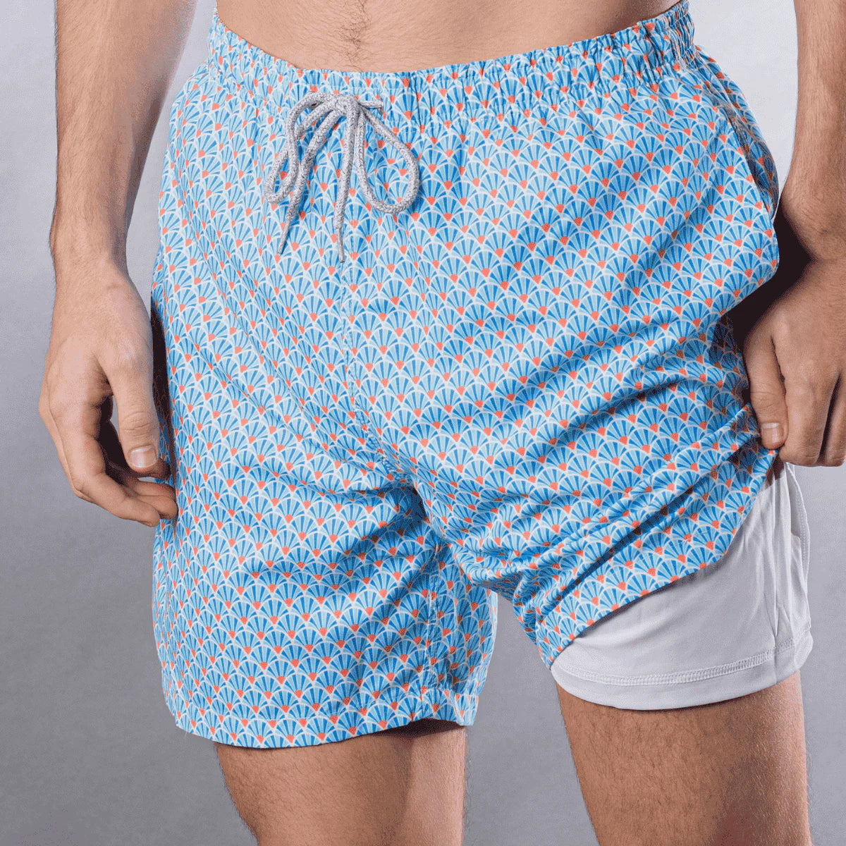 Fans Sky/Orange Swim Trunk