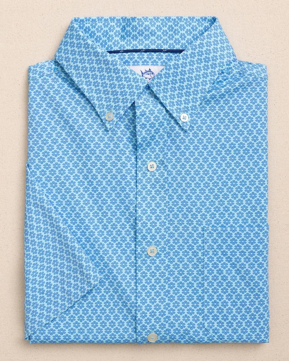 Flower Garden Coastal Breeze SS Sports Shirt | Tropical Breeze Blue