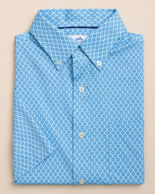 Flower Garden Coastal Breeze SS Sports Shirt | Tropical Breeze Blue