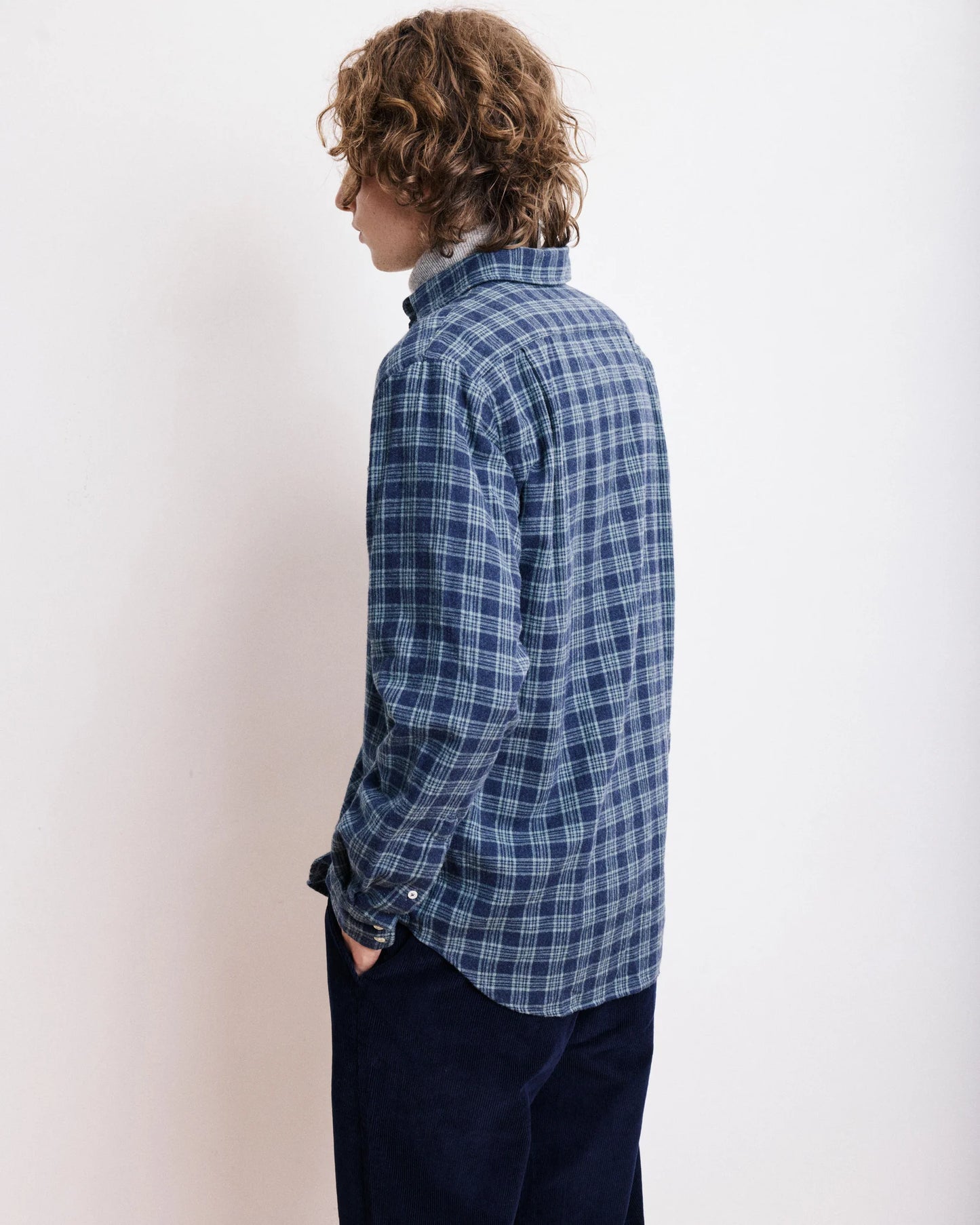 Pitt Woven Shirt | Navy & Green