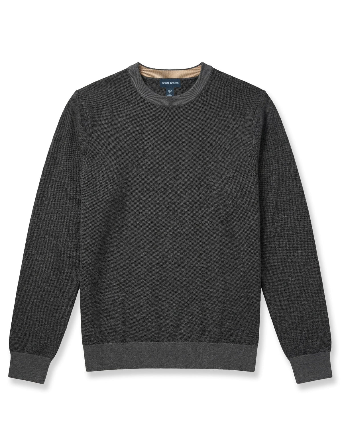 12GG Merino Crew Sweater | Charcoal