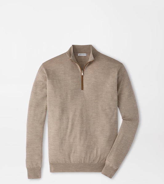 Autumn Crest Suede Trim 1/4 Zip | Stone