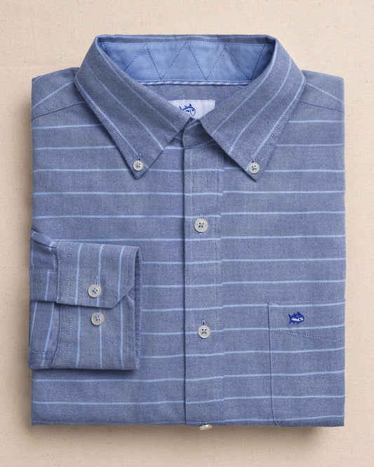 Stringline Oxford Stripe Sport Shirt | Nautical Blue