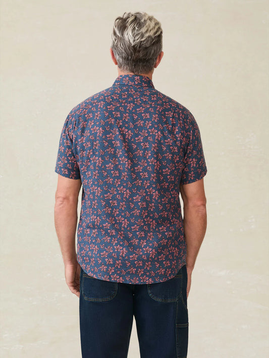 SS Breeze Shirt | Berry Navy Floral