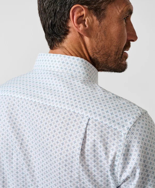 Neat Sport Shirt | White & Chocolate