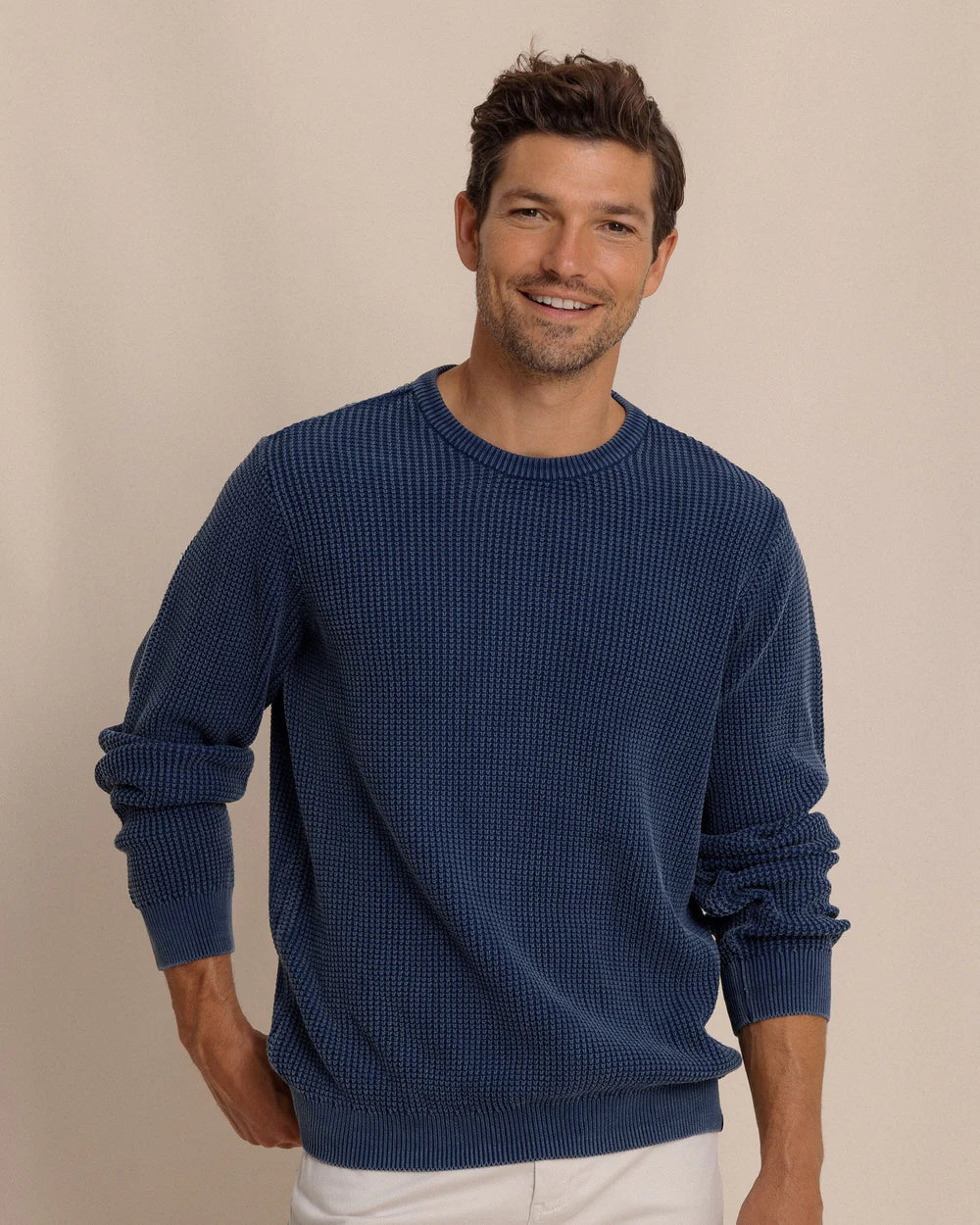 Carrington Garment Dyed Crew Sweater | Dress Blue