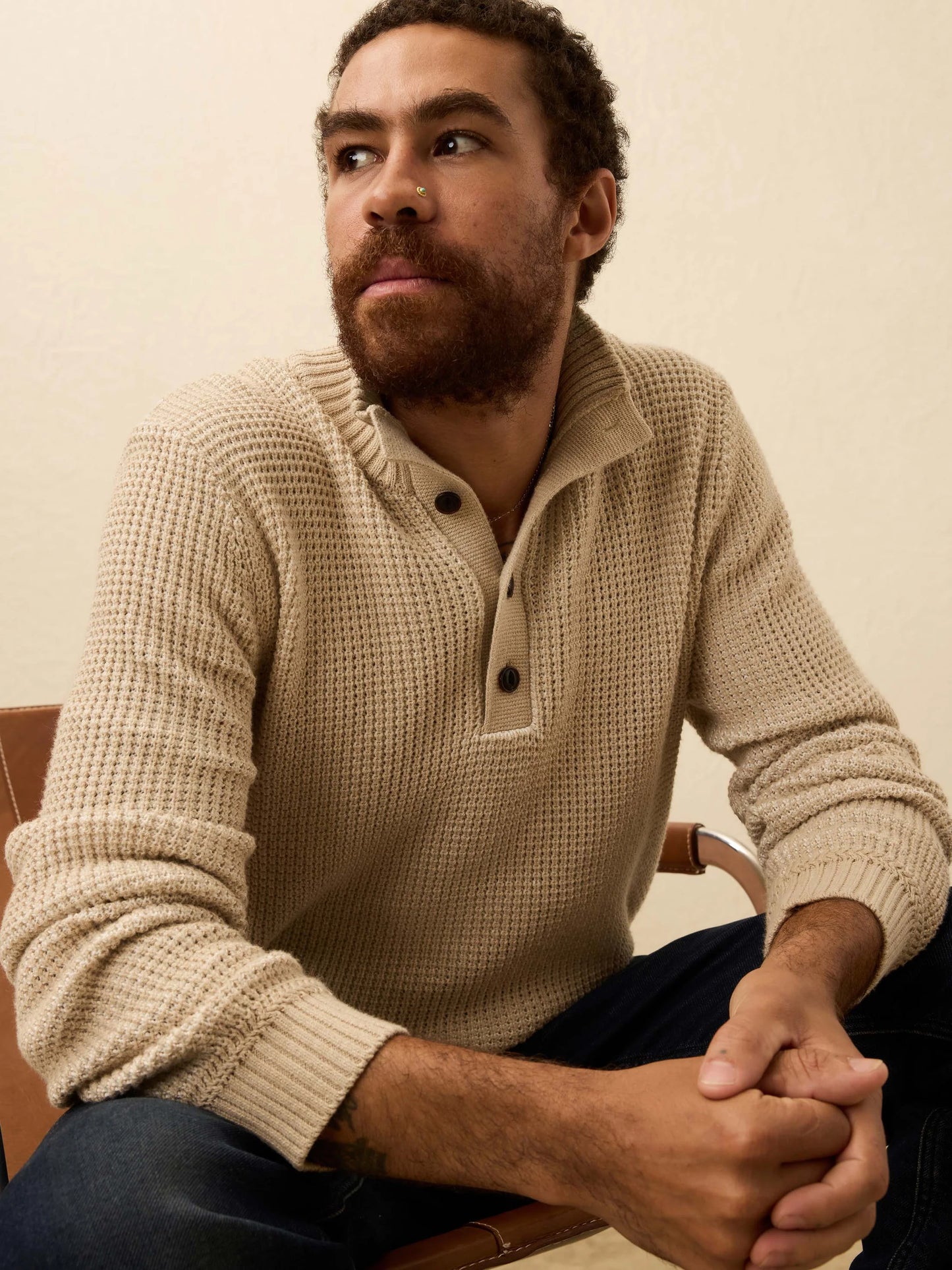 Quarter Button Sweater