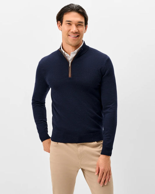 Raynor Merino 1/4 Zip Sweater | Navy