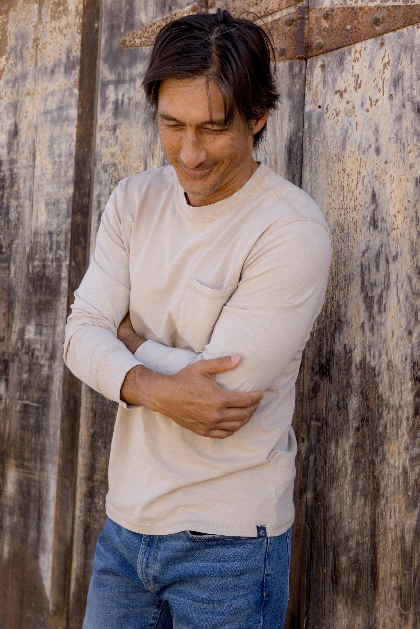 Hewitt Garment Dyed Pocket Tee | Ecru