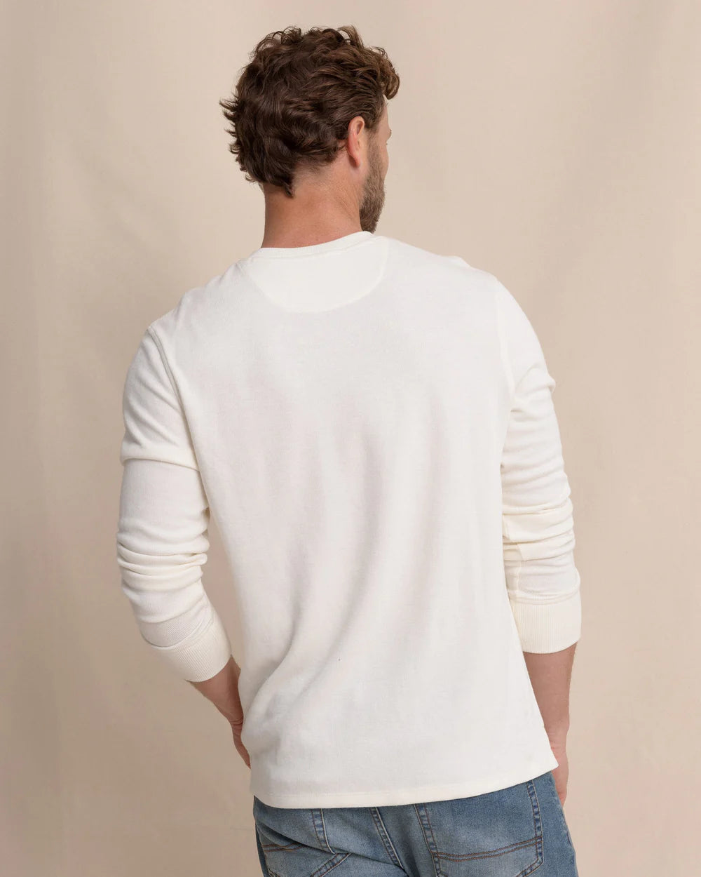 Riveroak Rib Knit Henley | Sand White