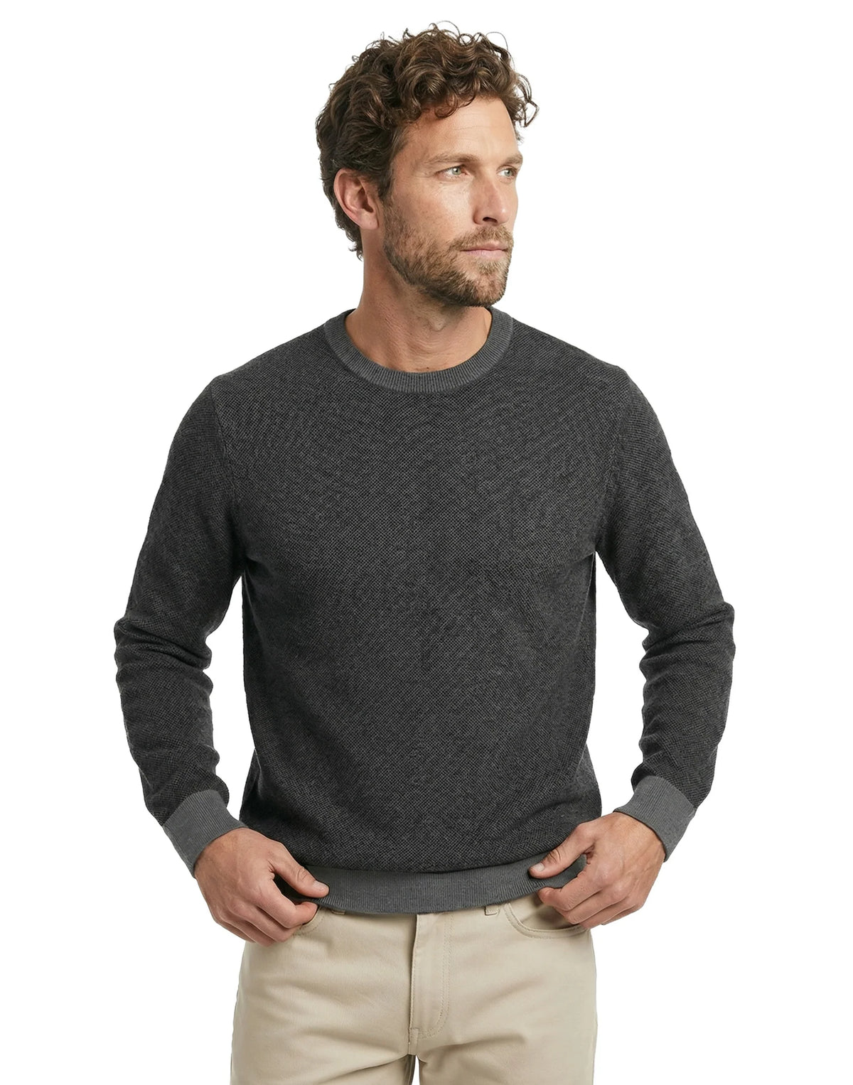 12GG Merino Crew Sweater | Charcoal