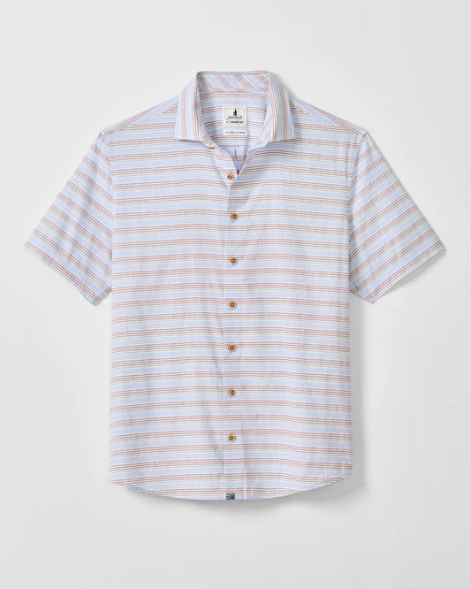 Leander Hangin’ Out Short Sleeve Button Down | Gulf Blue