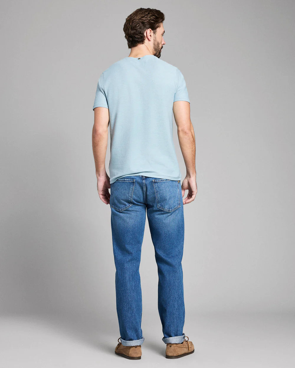 SS Birdseye Henley | Steel Blue/Tinted White