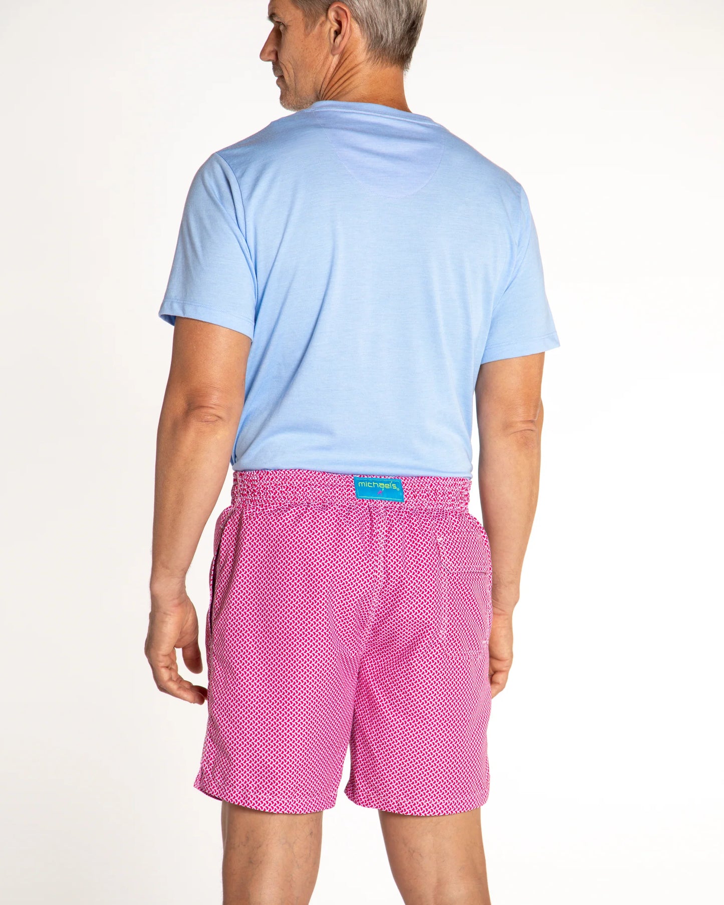 Coral Wave Print Cyclist Liner Swim Trunk