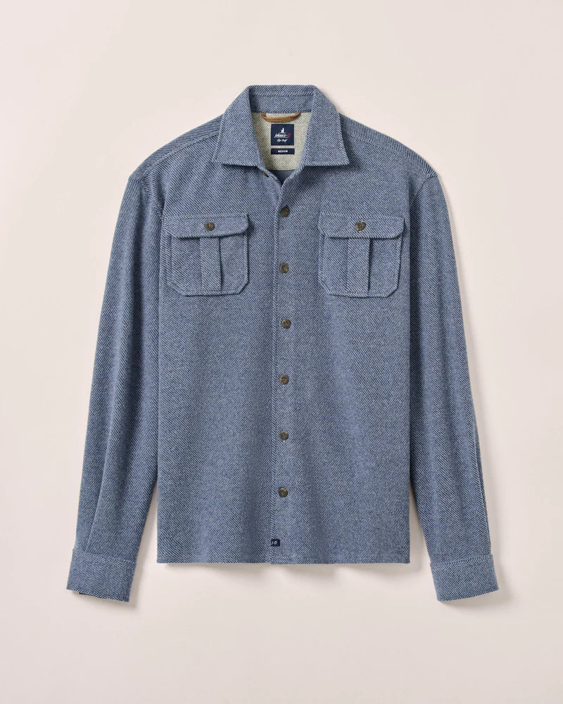 Carl Stretch Knit Flannel Lodge Shirt | Laguna Blue