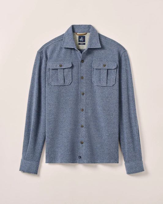 Carl Stretch Knit Flannel Lodge Shirt | Laguna Blue