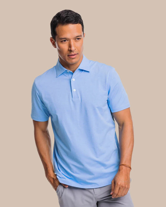 Brrr-eeze Heather Perf Polo | Heather Ocean Channel