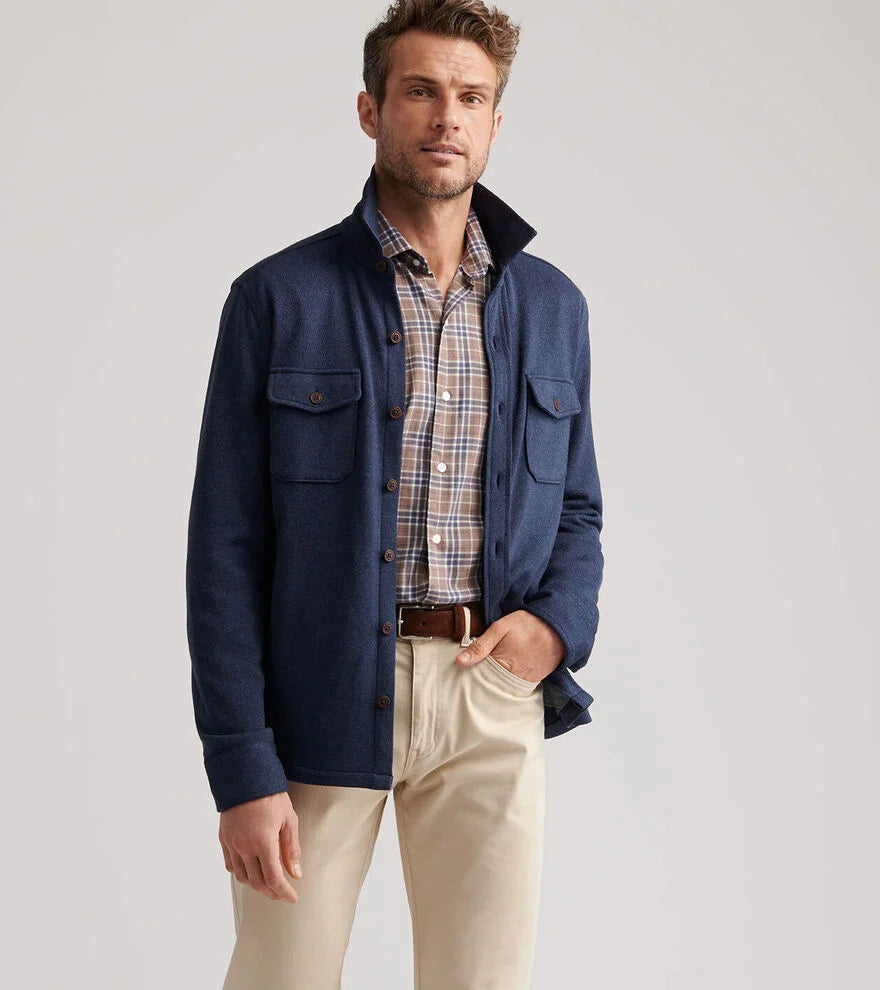 Crown Sweater Fleece Shirt Jacket | Navy