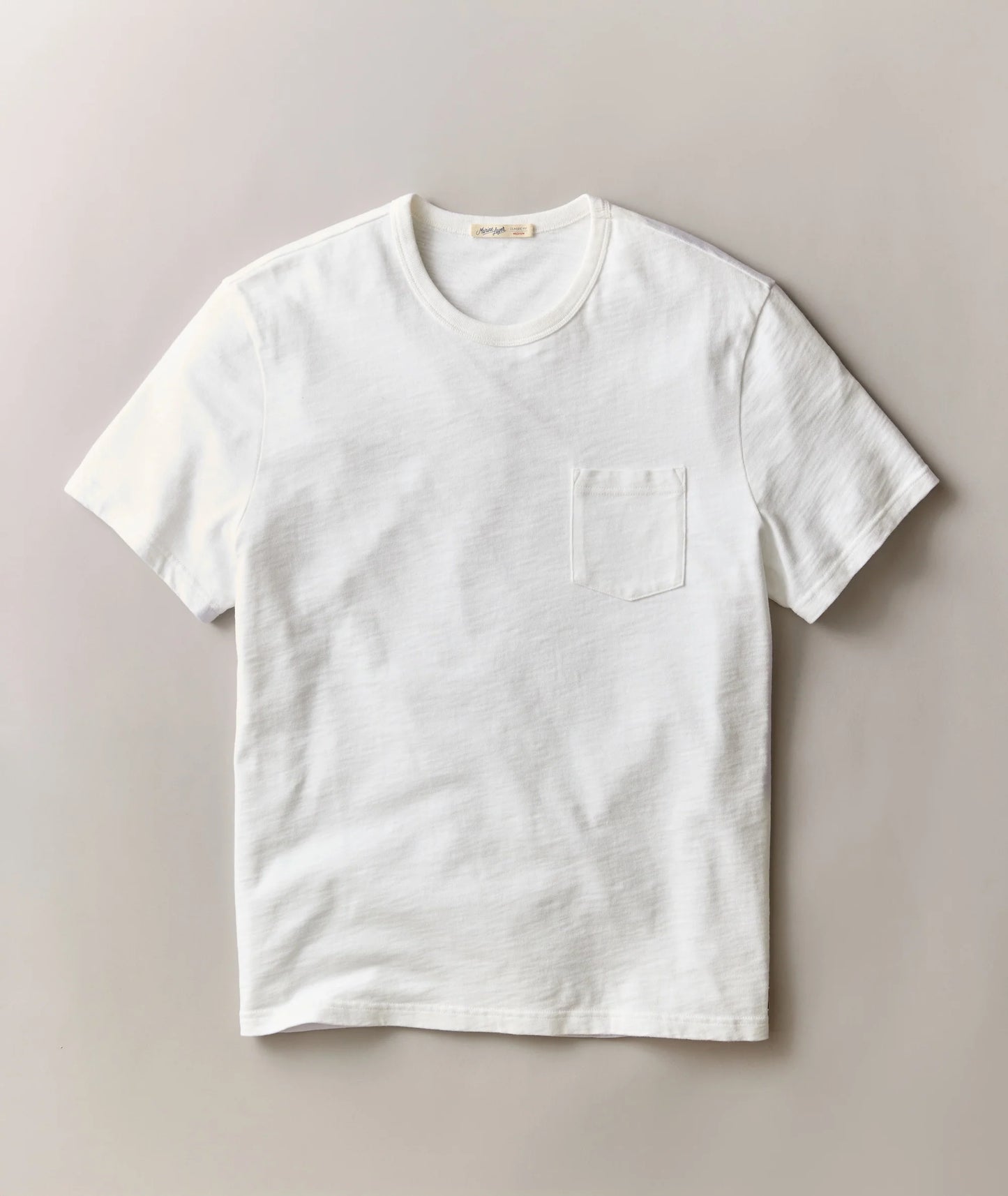 Luxe Slub Pocket Tee | White