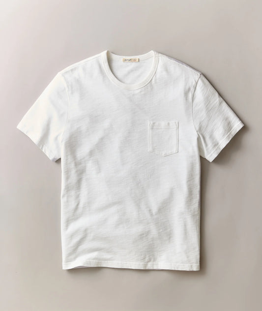 Luxe Slub Pocket Tee | White