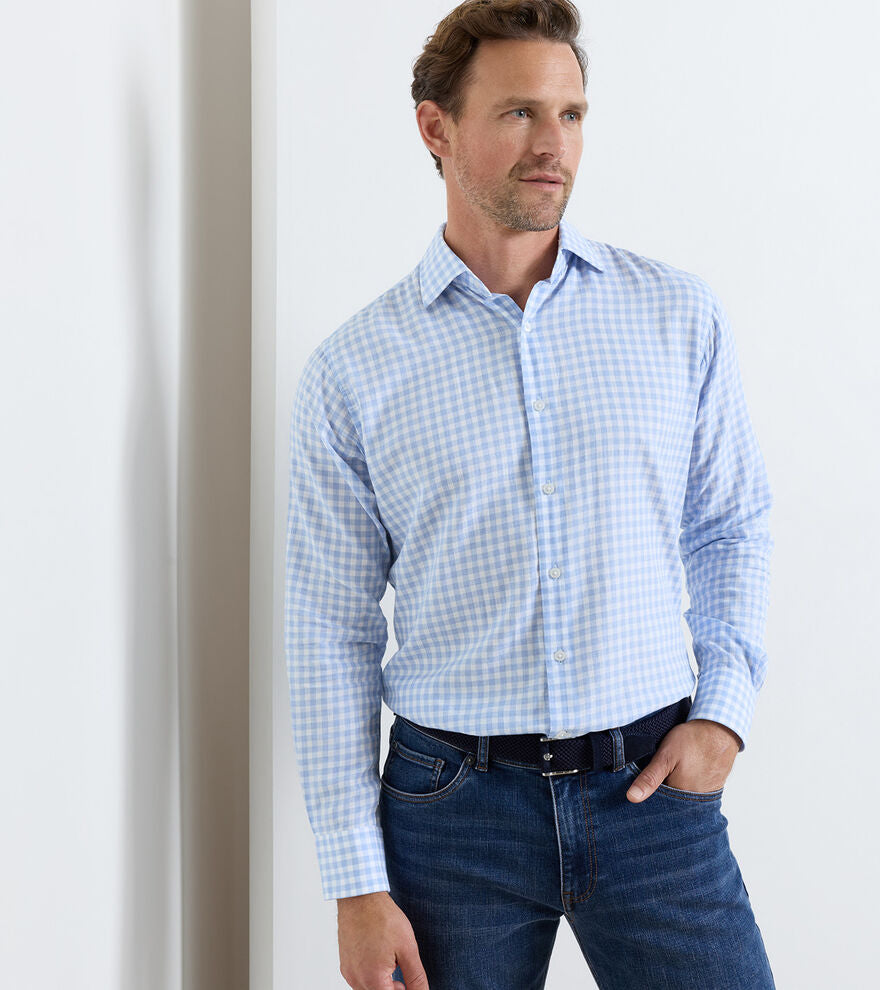 Breeze Cotton Lyocell Sport Shirt | Bluebird