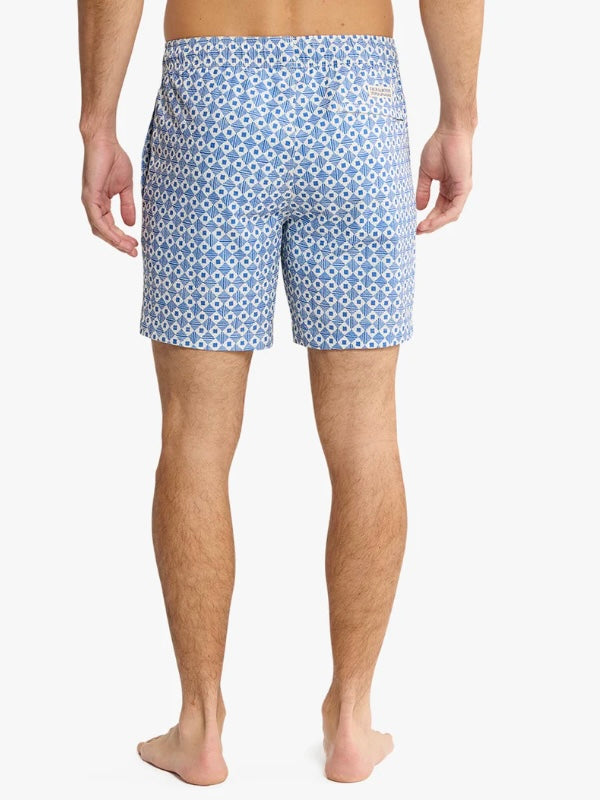 Bayberry Trunk | Seersucker Sea Blue Tiles