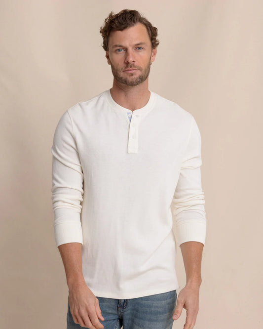 Riveroak Rib Knit Henley | Sand White
