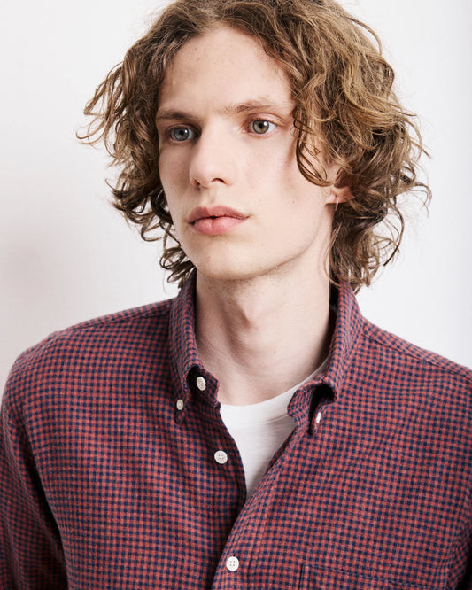 Pitt Woven Shirt | Navy & Red