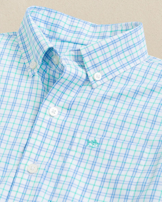 Boys Turnberry Plaid Sportshirt | Boat Blue
