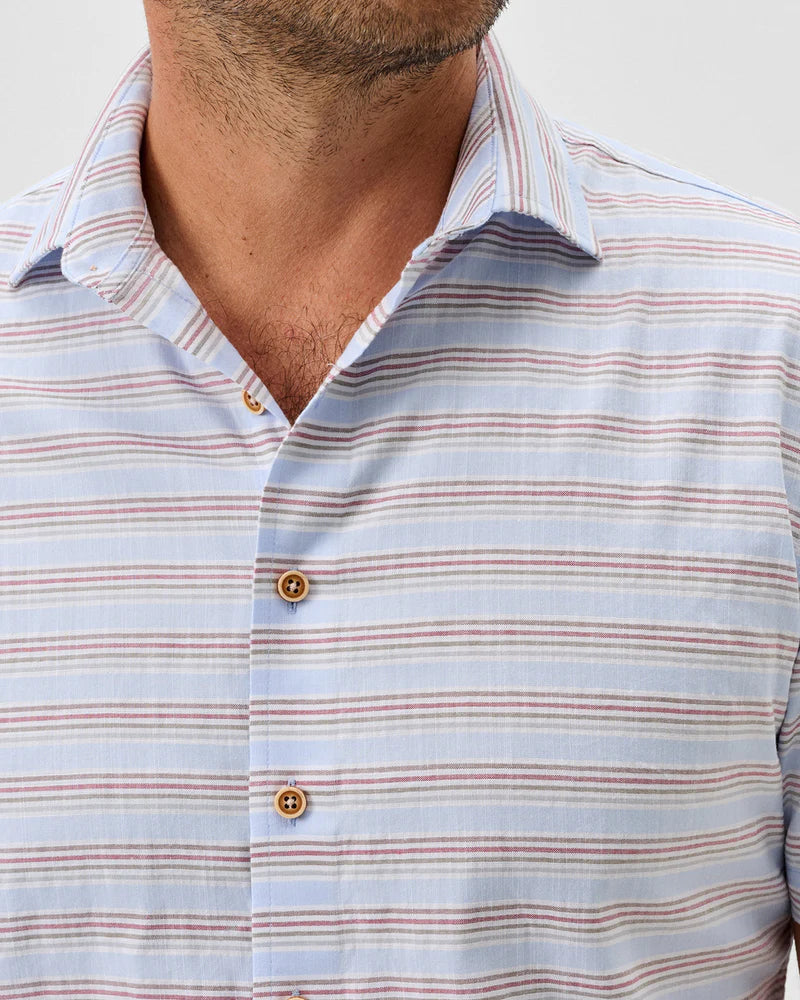 Leander Hangin’ Out Short Sleeve Button Down | Gulf Blue
