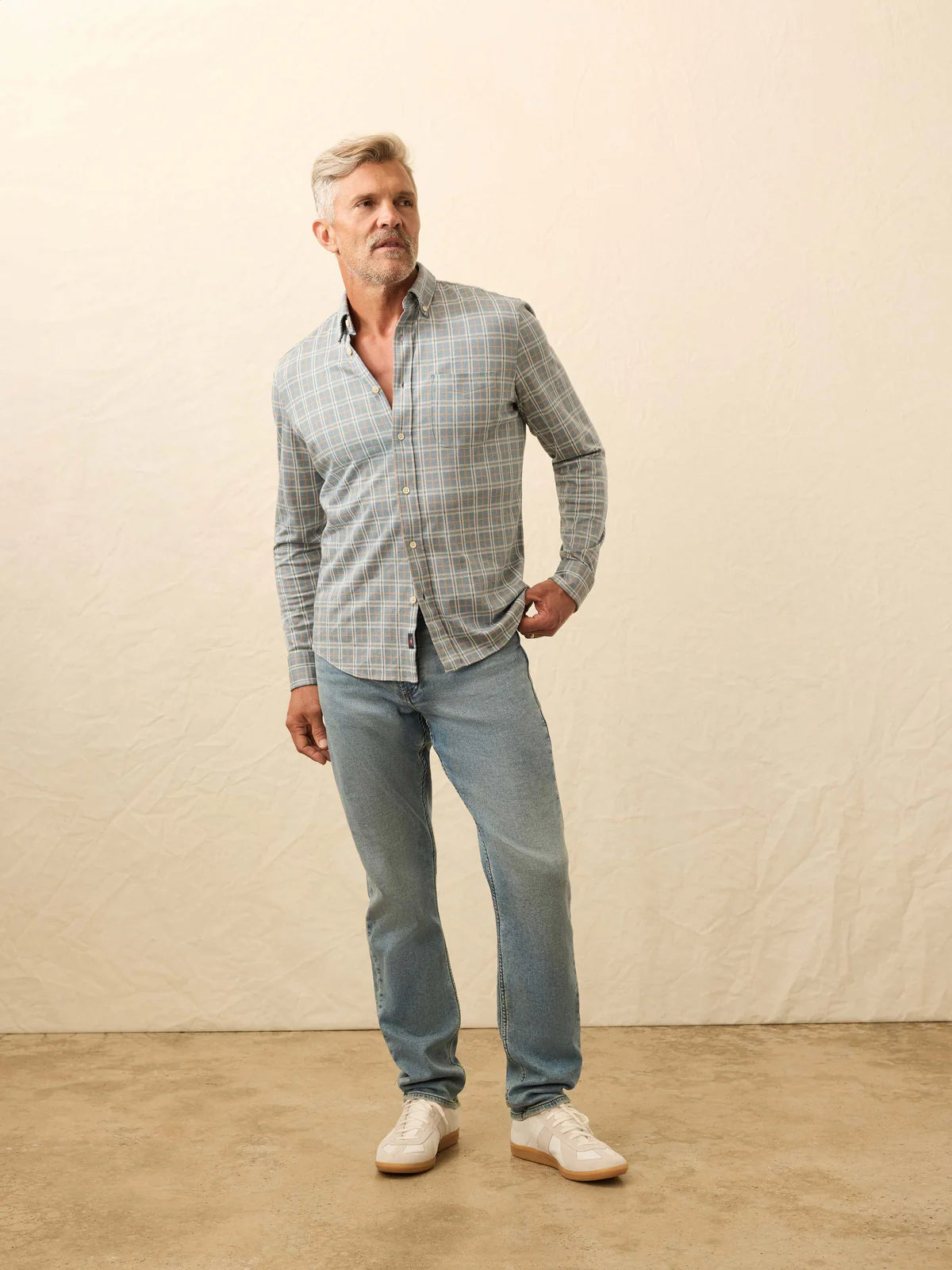 Coastline Knit Shirt | Autumn Storm Plaid