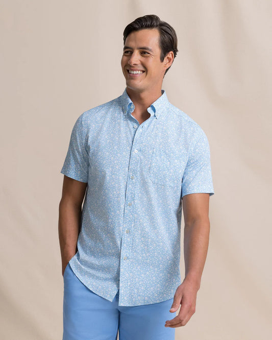 Garden Blooms Sportshirt | Tide Blue