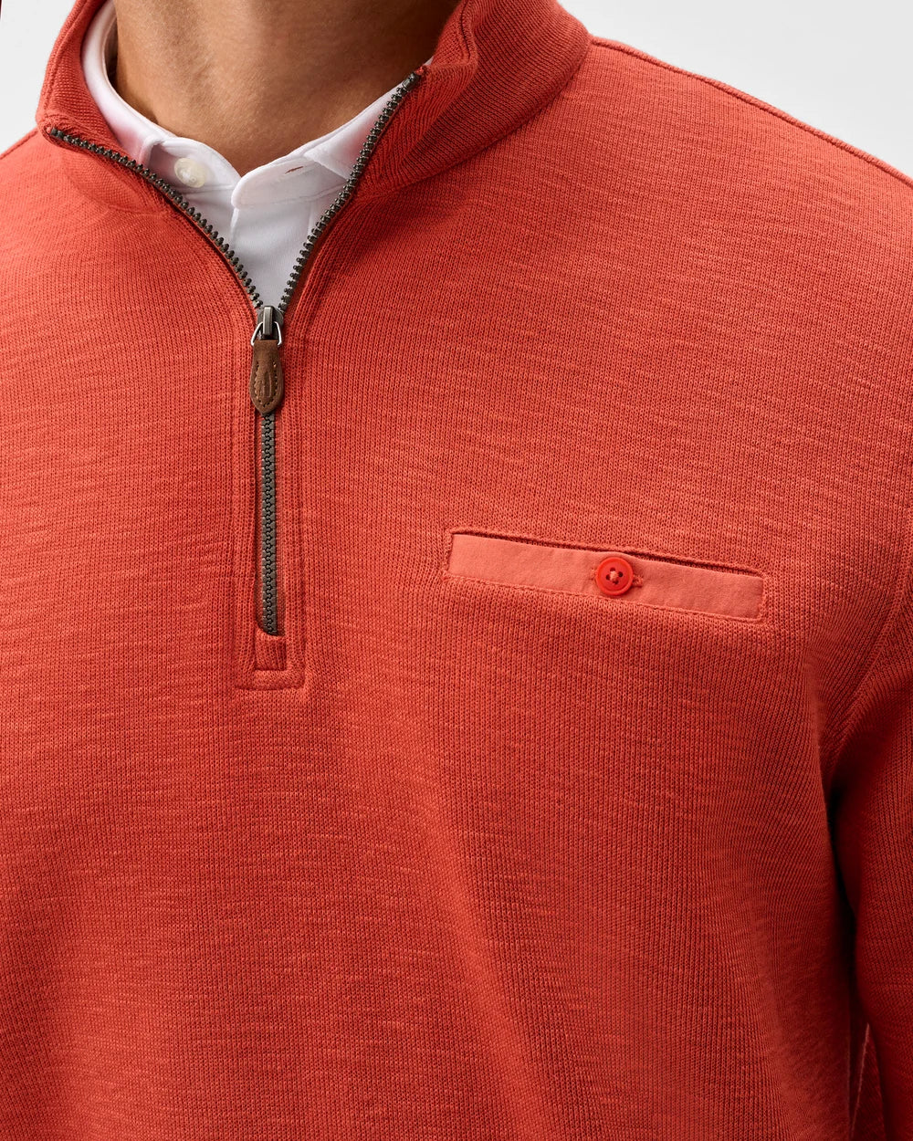 Flame Stitch 1/4 Zip | Tangerine