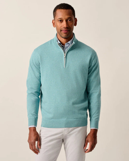 Desmond Plaited Cotton Blend 1/4 Zip Sweater | Mahalo
