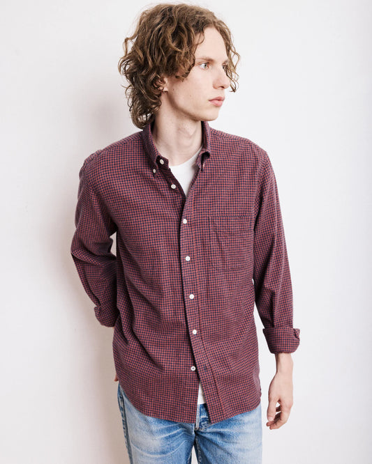 Pitt Woven Shirt | Navy & Red