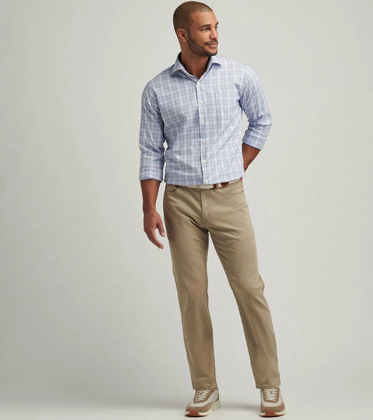 Signature Sateen Flat Front Trouser | Khaki