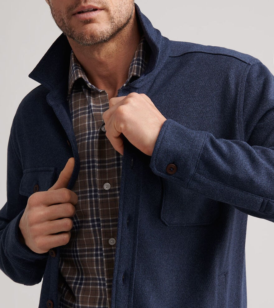 Crown Sweater Fleece Shirt Jacket | Navy