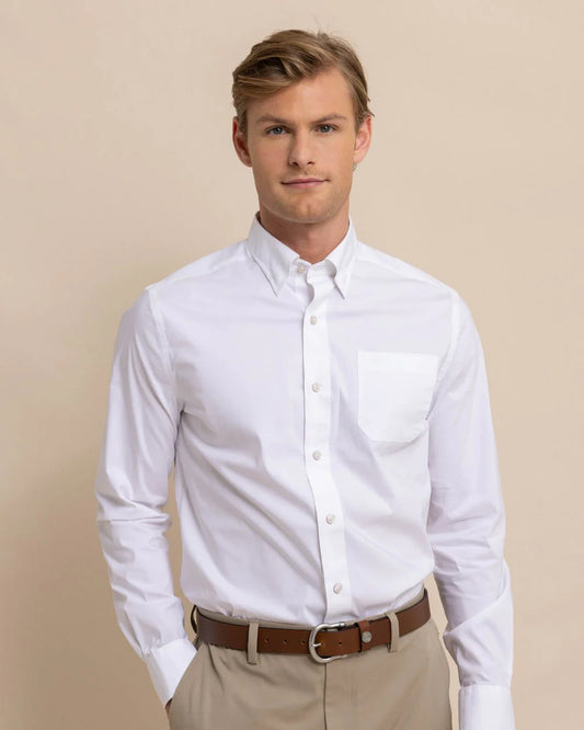 Charleston Overbrook Solid Sportshirt | White