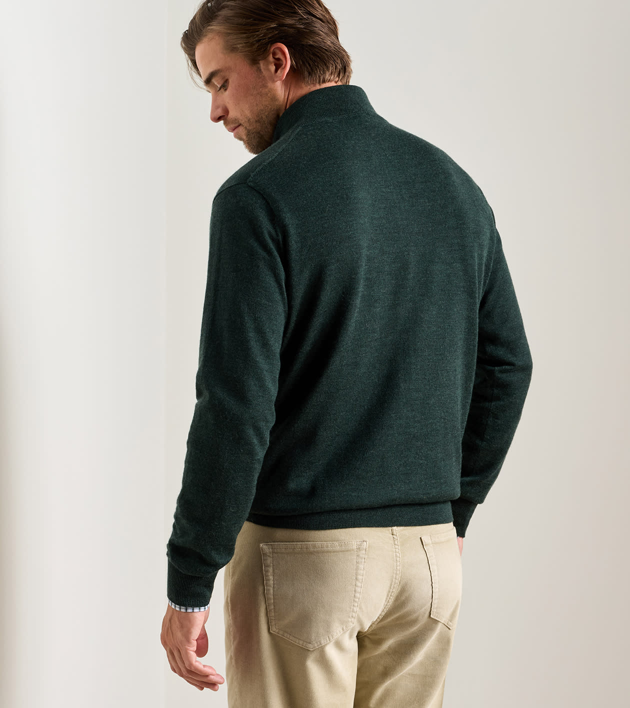 Autumn Crest Suede Trim 1/4 Zip | Pine Brook