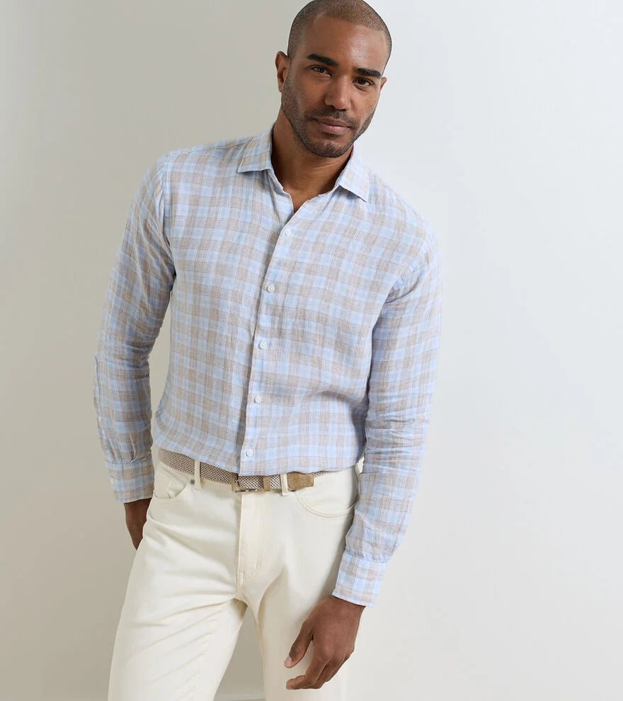 Milo Linen Sport Shirt | Cloudy Blue