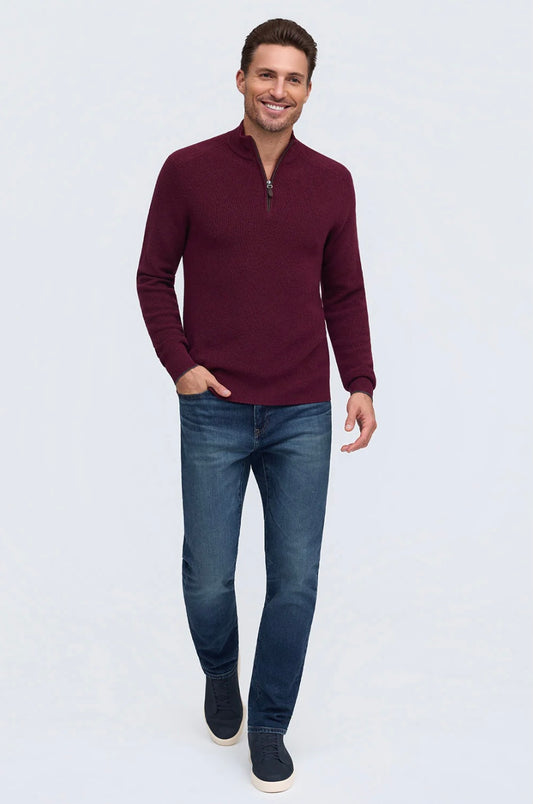 English Rib 1/4 Zip | Merlot