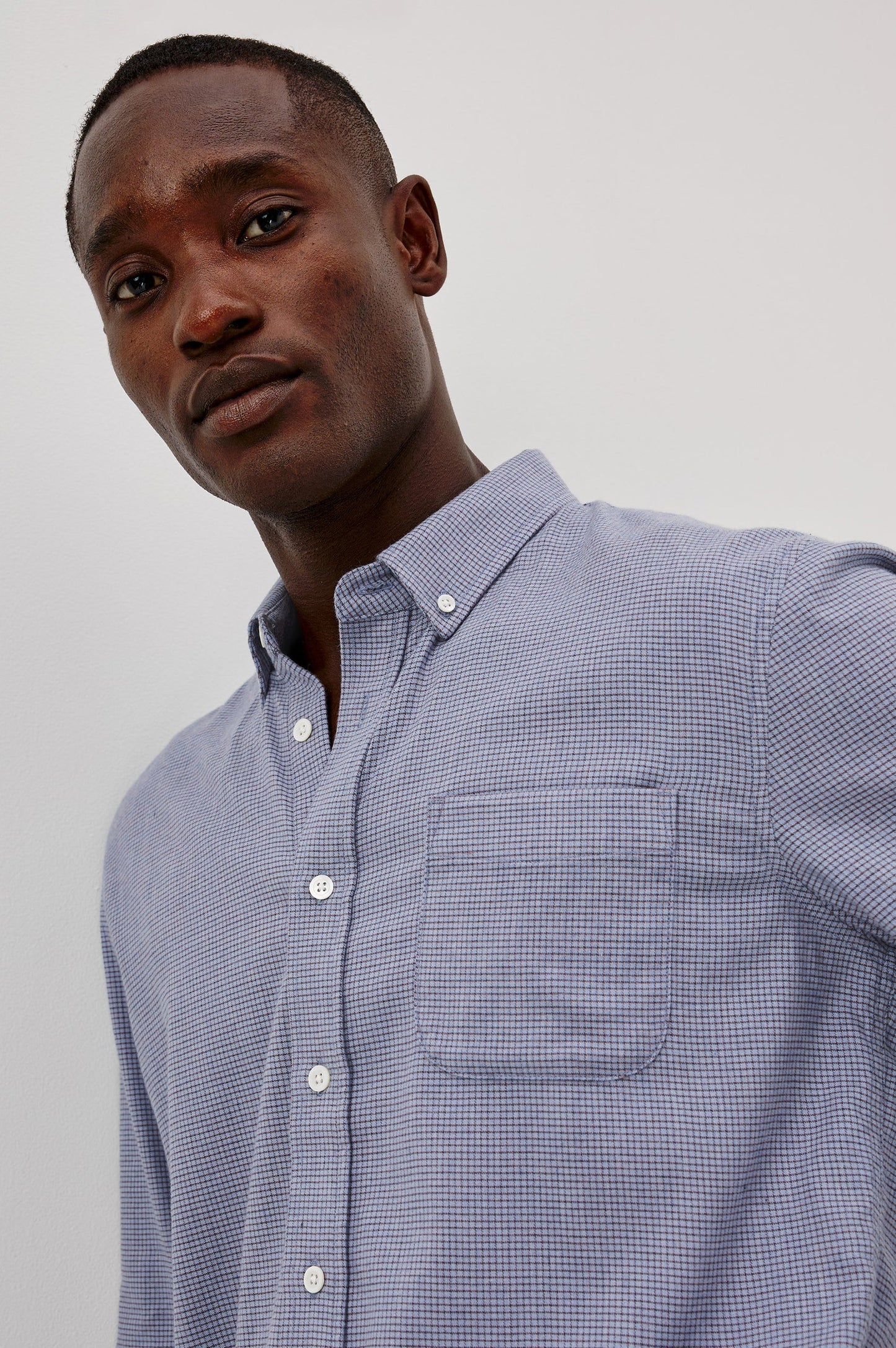 Vance Shirt | Blue Heather Grid