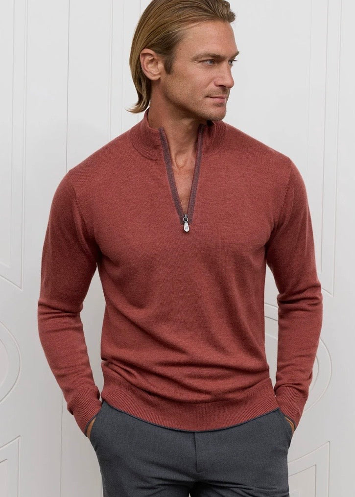 The Palmer 1/4 Zip | Cinnamon
